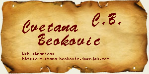 Cvetana Beoković vizit kartica